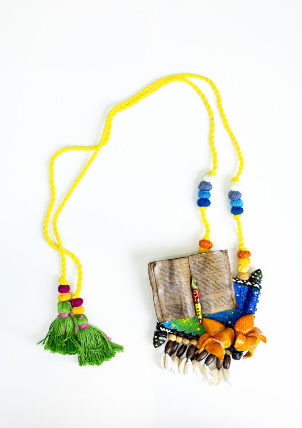 Bohemian Tribal Charm Necklace – Handcrafted Clay Pendant with Tassels | Unique Ethnic Jewellery for Bold Professional Women